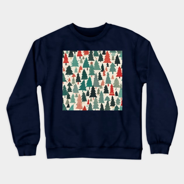 Christmas Tree Pattern Chiyogami Crewneck Sweatshirt by craftydesigns